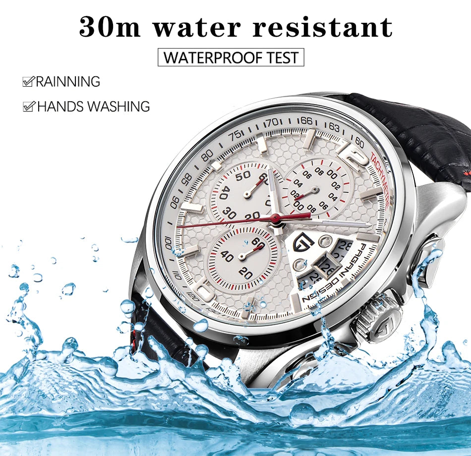 PAGANI DESIGN Watches Men Luxury Brand Multifunction Quartz Men Chronograph Sport Watch Dive 30m Casual Watch Relogio Masculino