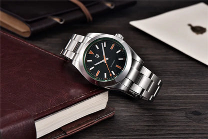PAGANI DESIGN 2026 New Green Glass Men's Mechanical Watches Automatic Watch Men AR Sapphire crystal Stainless steel Wristwatch