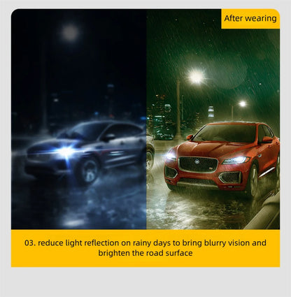 CAPONI Ochelari de soare cu vedere nocturnă de calitate superioară pentru bărbați și femei, ramă din fibră de carbon, ochelari pătrați, lentile UV400, ochelari de protecție BSYS28964
