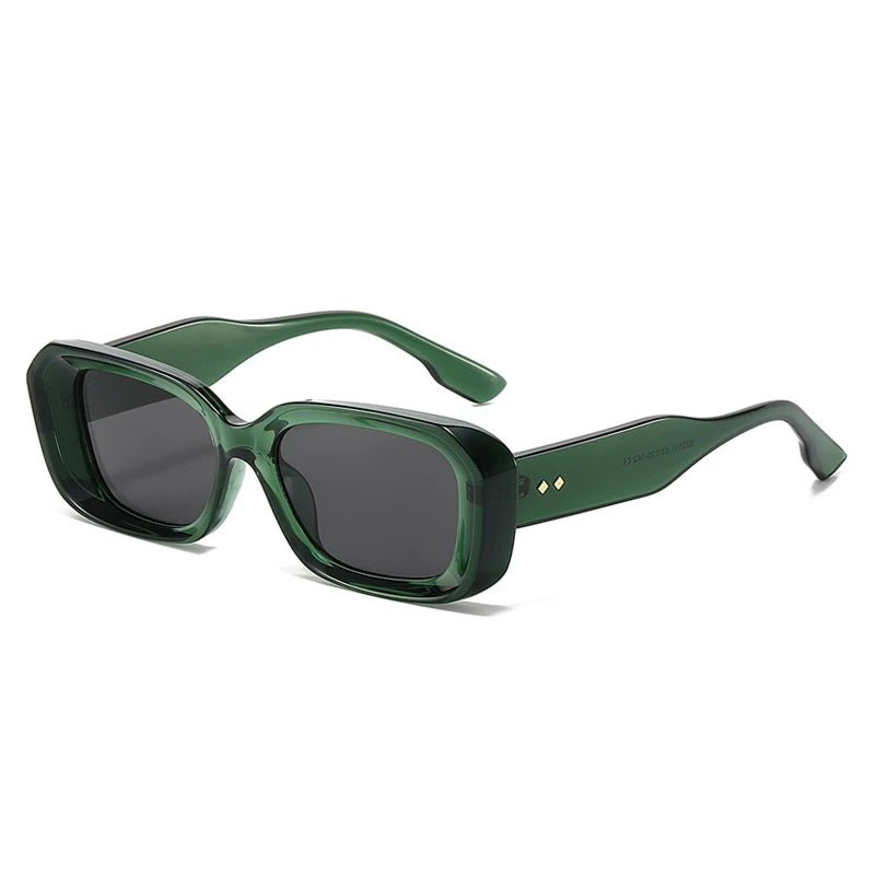 Ochelari de soare retro pătrați SHAUNA pentru femei, cu nituri, nuanțe degradate, protecție UV400, pentru bărbați, verzi și roz