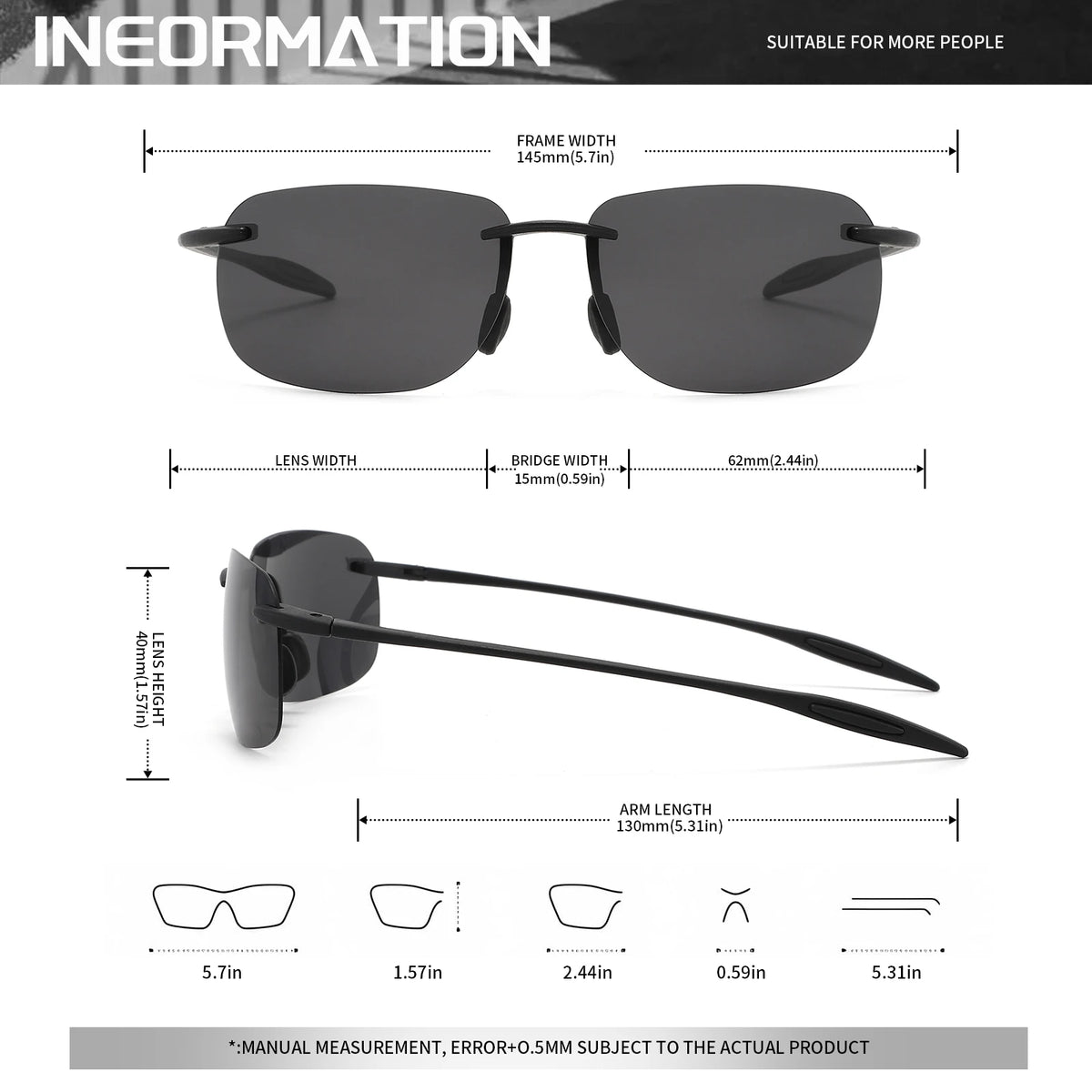 4 bucăți ochelari de soare aviator polarizați, ultra-ușori, de 11 g, cu ramă TR90 fără cadru – flexibili și confortabili, unisex, pentru condus, pescuit și activități în aer liber