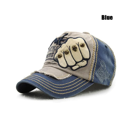 Boné de Basebol de Moda para Desporto e Ar Livre, Boné Casual de Sol, Gorras Hip Hop, Tamanho Único Ajustável Unissexo, Patch de Punho com Rebites