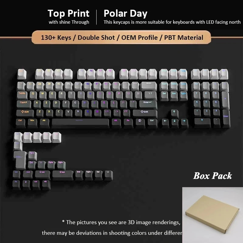 133+ Keys OEM Profile Gradient Keycaps For Cherry MX Switch Mechanical Gamer Keyboard PBT backlit RGB Keycap ISO Layout Key caps