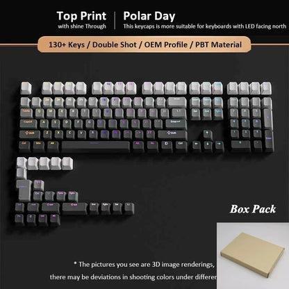 133+ Keys OEM Profile Gradient Keycaps For Cherry MX Switch Mechanical Gamer Keyboard PBT backlit RGB Keycap ISO Layout Key caps