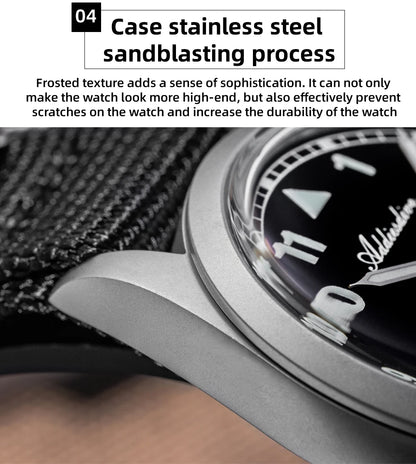 ADDIESDIVE 36mm analoge Herrenuhr mit gewölbtem Spiegelglas, 100m wasserdicht, leuchtend, schlichte Quarzuhr für Herren mit Nylonarmband