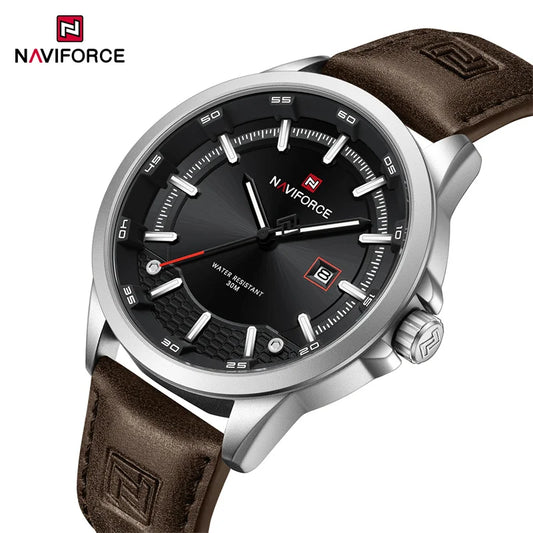 Naviforce 9248 Top Brand New Sport Wristwatch Luxury Military Auto Date Leather Simple Quartz Original Male Clock