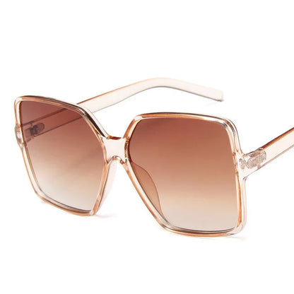Ochelari de soare oversize pentru femei, din plastic cu efect de gradient, de marcă, de designer, pentru femei, UV400