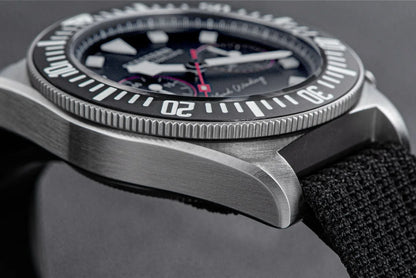 SEESTERN Chronograph Herren-Mechanikuhr Tianjin ST1901 Uhrwerk Saphirglas-Armbanduhr mit Nylon-Klettarmband, Leuchtzeigern und Skelettdesign
