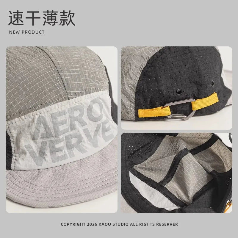 Japanese Retro Color Matching 5-panel Baseball Caps for Men Summer Outdoor Camping Leisure Sun Protection Niche Women's Hats