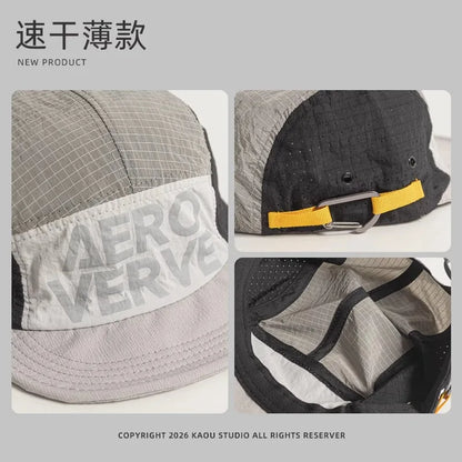 Japanese Retro Color Matching 5-panel Baseball Caps for Men Summer Outdoor Camping Leisure Sun Protection Niche Women's Hats