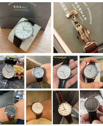 BORMAN BM3817 TOP Watch New 42 Luxury Men Automatic Mechanical Men's Watches Sapphire Ultra-thin 50M Waterproof Sub Dial Clocks