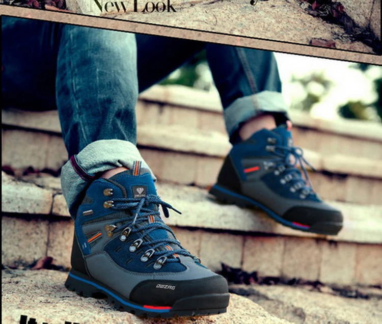 Men's Climbing Shoes, Outdoor Fashion Anti-Slip Wear-Resistant Hiking Boots, Comfortable Waterproof Snow Walking Travel Sports Shoes