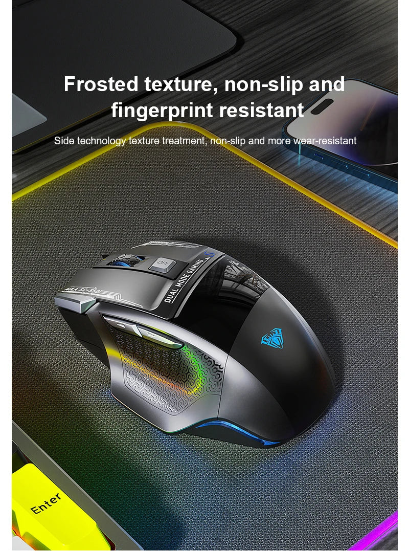 AULA SC550 gamingmus 2.4G trådlös makromus RGB-bakgrundsbelysning ergonomisk design e-sportmus PC-tillbehör