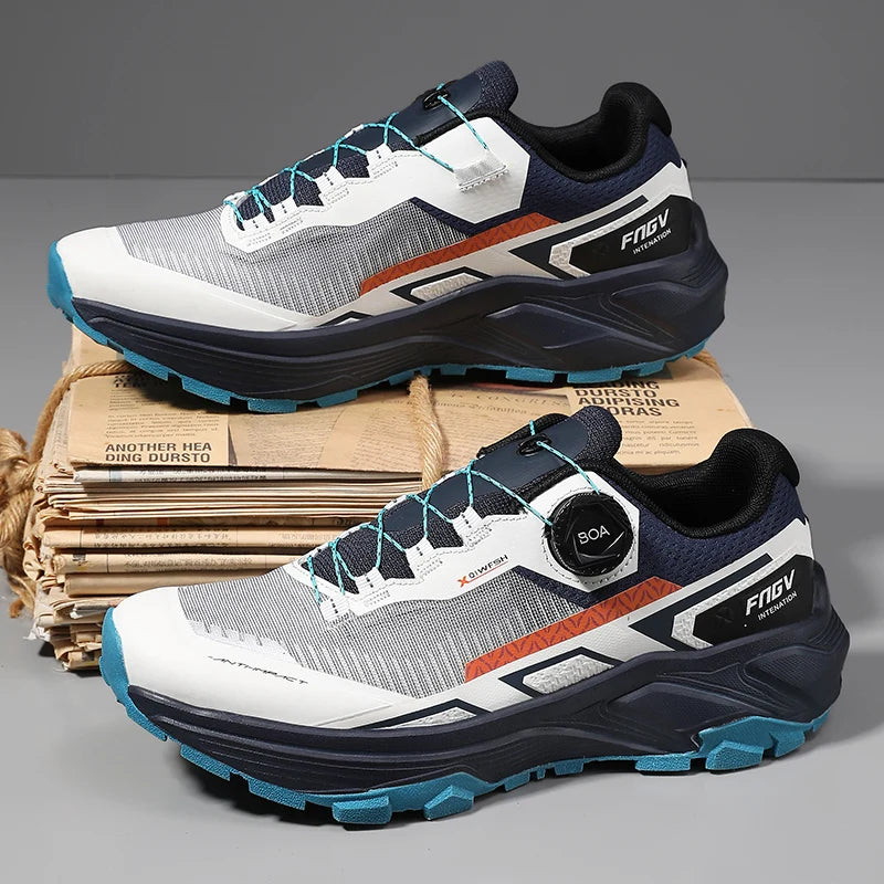Zapatillas de running para hombre de primavera y verano, calzado de senderismo para exteriores, zapatillas de trail resistentes al desgaste con cierre BOA, transpirables, de estilo deportivo y casual