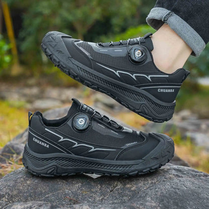 Men's Lightweight Casual Outdoor Running Shoes in Black, Grey, Khaki, Sizes 39-48, PU Material with Canvas