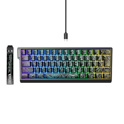 60% compact wired keyboard with RGB backlighting and gradient keycaps are suitable for Windows tablets, laptops and gamers.