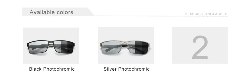 KINGSEVEN Ochelari de soare polarizați fotocromatici pentru bărbați, model pentru femei, ochelari de soare cameleon, UV400, anti-orbire, pentru șofat, ochelari pătrați