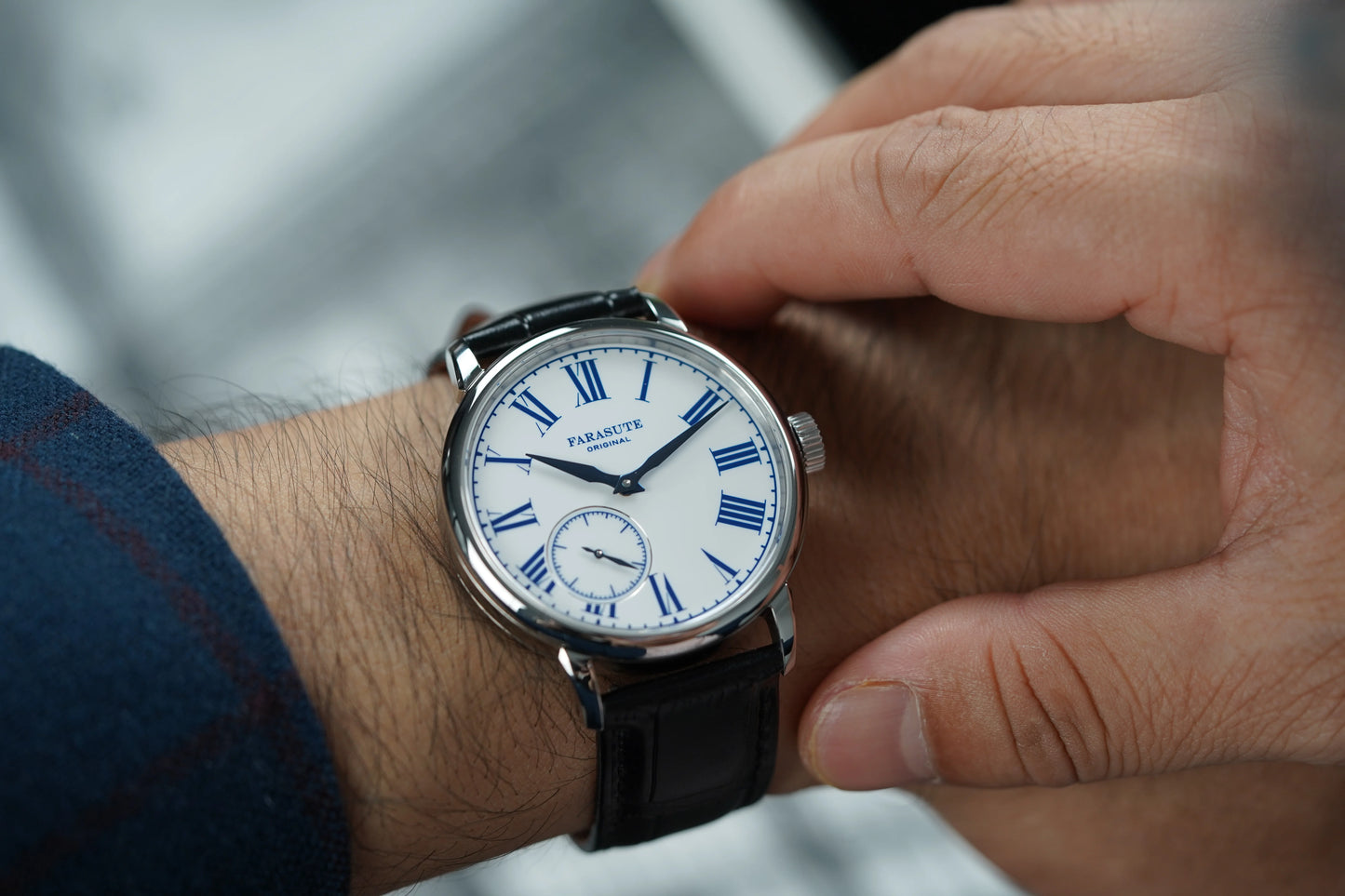 FARASUTE New 39mm Manual Customized Mechanical Movement Watch Men Casual Power Reserve 80 hours Sapphire Wristwatch reloj hombre