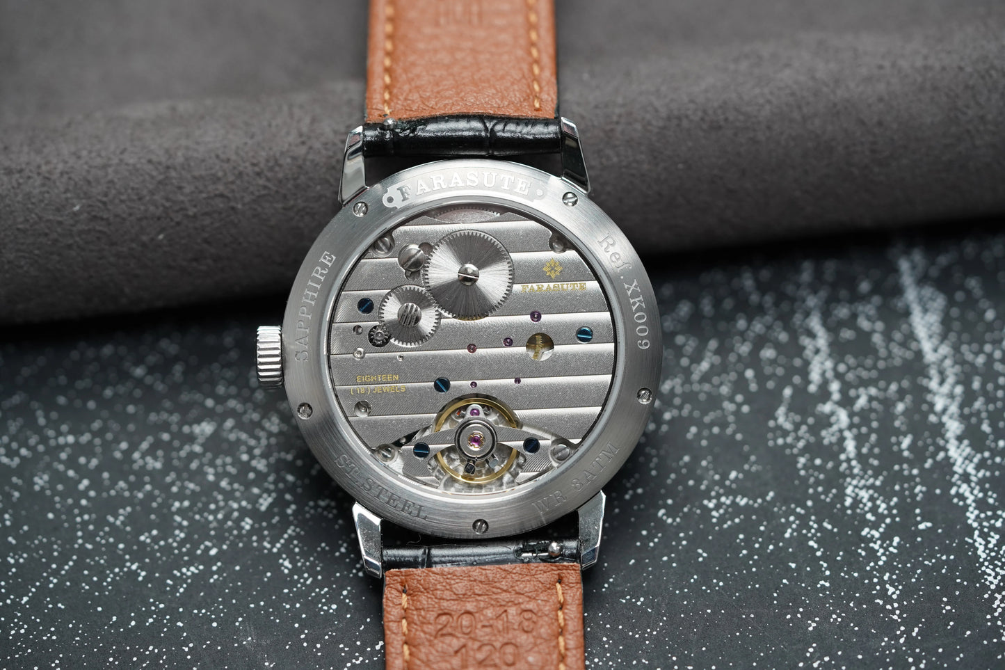 FARASUTE New 39mm Manual Customized Mechanical Movement Watch Men Casual Power Reserve 80 hours Sapphire Wristwatch reloj hombre