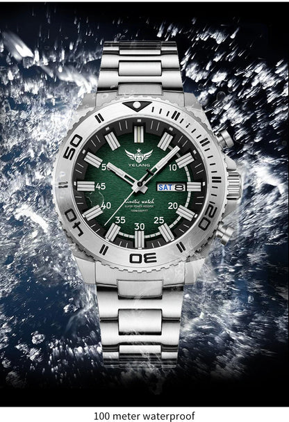 Yelang Watches V1035 44mm Men Diving Watch Human Kinetic Energy Watch 100m Waterproof Watches luminous Japan PX83 Sapphire