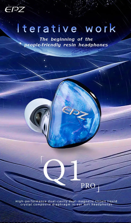 EPZ Q1 Pro Yunshuilan Earphones Wired HIFI Bass Earbuds IEM In Ear Gaming Headphones MIC Type C 0.78 2 Pin Detachable Cable