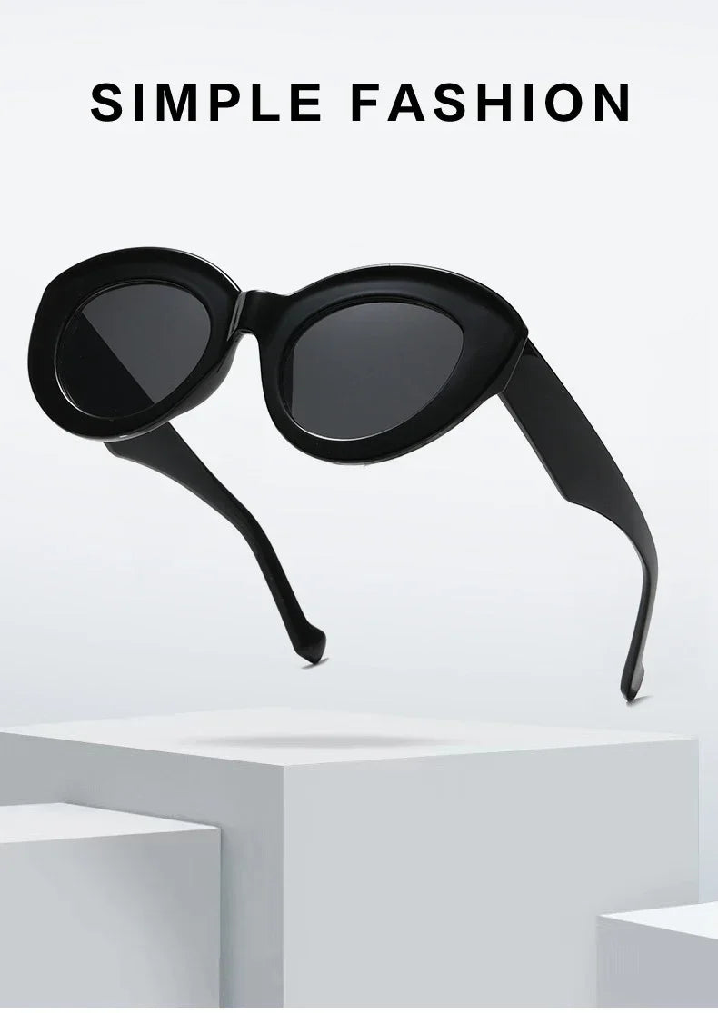 JNPCXI Ochelari de soare pentru femei, model „Cat Eye” supradimensionat, la modă, cu dungi verzi, stil retro, protecție UV400; ochelari de soare ovali pentru bărbați, la modă