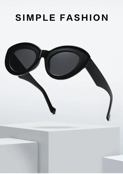 JNPCXI Ochelari de soare pentru femei, model „Cat Eye” supradimensionat, la modă, cu dungi verzi, stil retro, protecție UV400; ochelari de soare ovali pentru bărbați, la modă