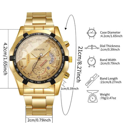 Fashion Men Business Watches Luxury Large Dial Calendar Quartz Watch Mens Clock Reloj Hombre（Without Box）