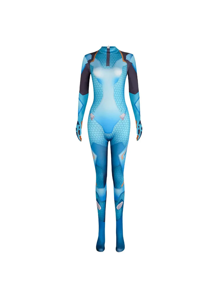 Costume cosplay Overwatch 2 Juno con parrucca, completo full set da eroina supporto, outfit per Halloween e Carnevale, Juno Teo Minh, donna e ragazza