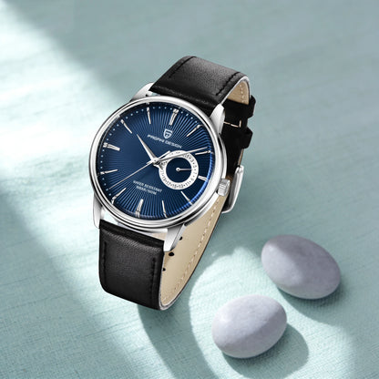 PAGANI DESIGN Herren-Freizeit-Quarzuhr, leichter Luxus, vielseitig kombinierbar, beschichtetes Glas, wasserdicht, Edelstahlzifferblatt, Datumsanzeige