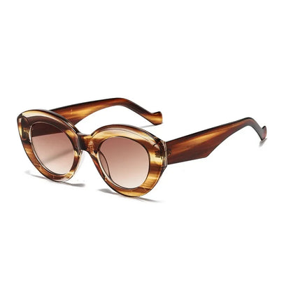 JNPCXI Ochelari de soare pentru femei, model „Cat Eye” supradimensionat, la modă, cu dungi verzi, stil retro, protecție UV400; ochelari de soare ovali pentru bărbați, la modă