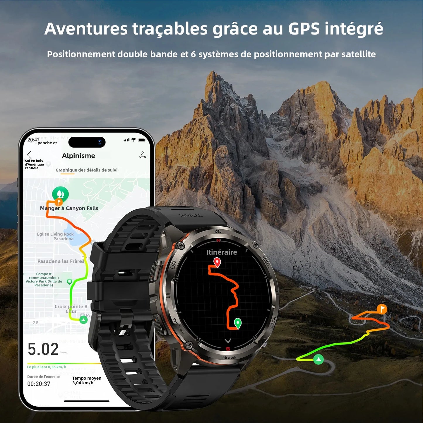 KOSPET TANK T3 Ultra 2 GPS Smart Watch for Men Bluetooth Call 5ATM IP69K Waterproof Men's Watch Stainless Steel Health Monitor