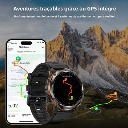 KOSPET TANK T3 Ultra 2 GPS Smart Watch for Men Bluetooth Call 5ATM IP69K Waterproof Men's Watch Stainless Steel Health Monitor