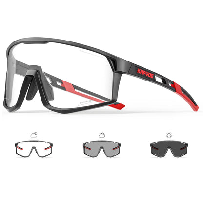 KAPVOE Ochelari UV400 pentru bărbați și femei, pentru ciclism de șosea, sporturi montane, activități în aer liber, ochelari de soare fotocromatici pentru ciclism, ochelari de bicicletă