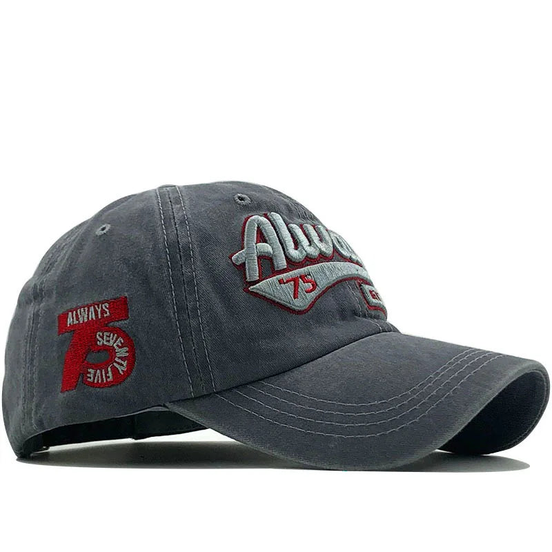 100% Cotton Washed 3D Embroidered Letter Baseball Cap, Casual Streetwear Hat