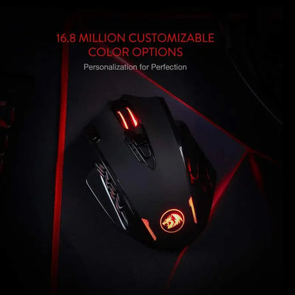 Redragon M913 Gaming 16000 DPI Wired 2.4Ghz Wireless RGB Optical Gamer Mouse 16 Programmable Buttons, Black/White Mouse