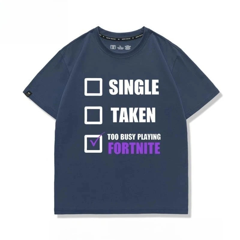 New Fortnite short-sleeved creative high-value cartoon cartoon cool printed men's and women's breathable sweat-absorbent T-shirt