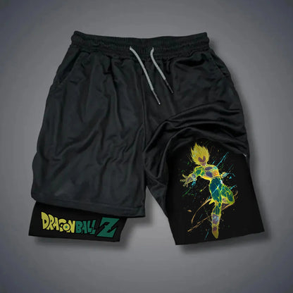 25-26 Summer Dragon Ball Vegeta Anime Peripheral Double-layer Shorts American Men's Comfortable and Breathable Sports Pants