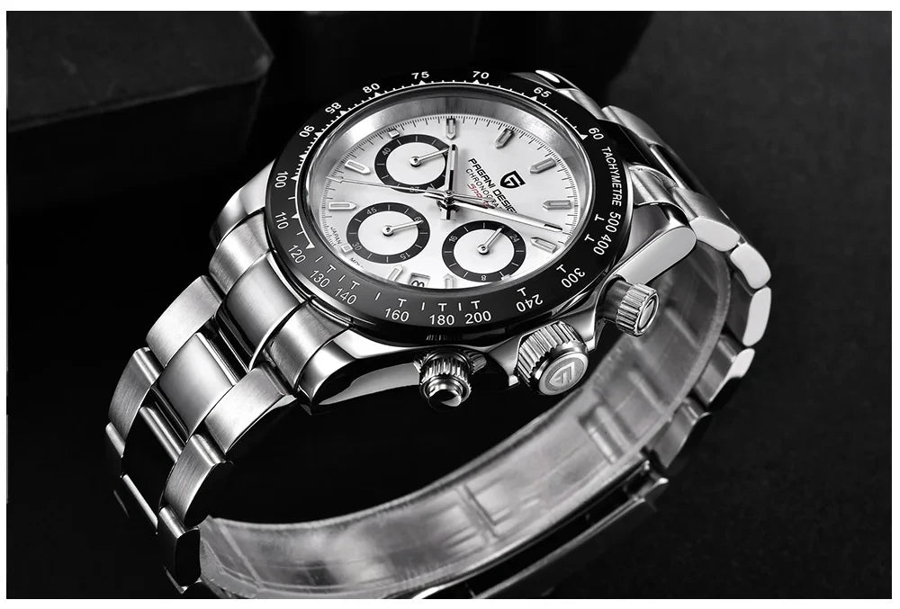 montre chronographe pour homme PAGANI DESIGN– Montre-bracelet à quartz de luxe, lumineuse et étanche.