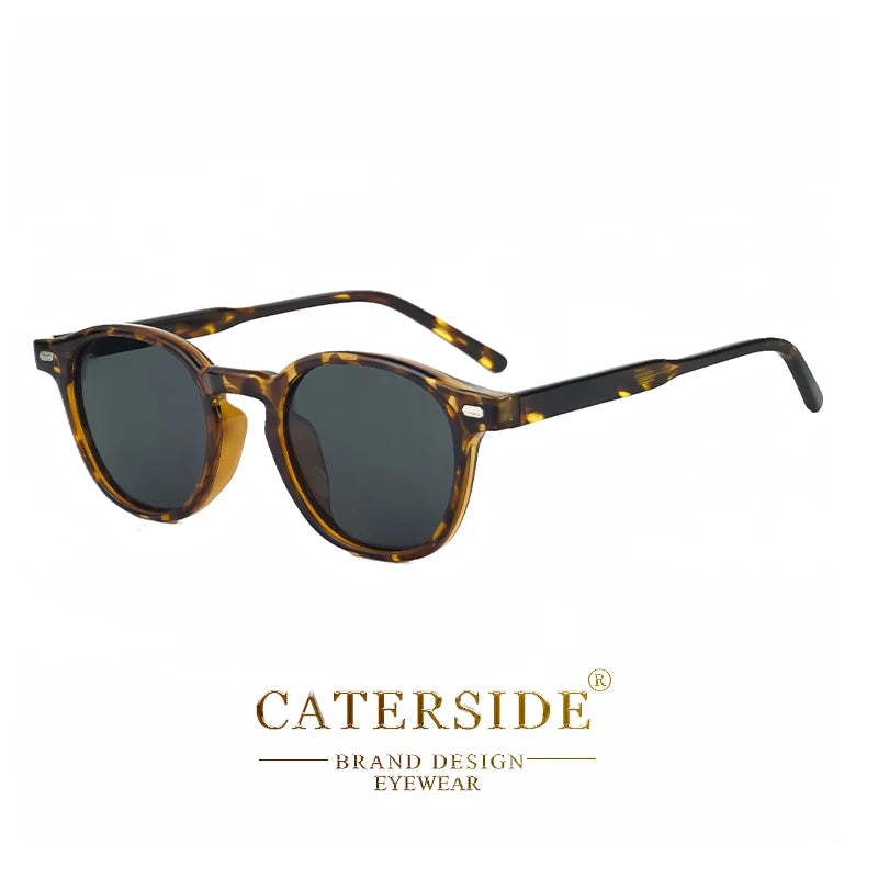 Ochelari de soare rotunzi polarizați Catside pentru bărbați, ramă TR, inserție centrală, brațe, set de ochelari de soare pentru femei, stil retro, pentru șofat, pescuit, punk, protecție UV400