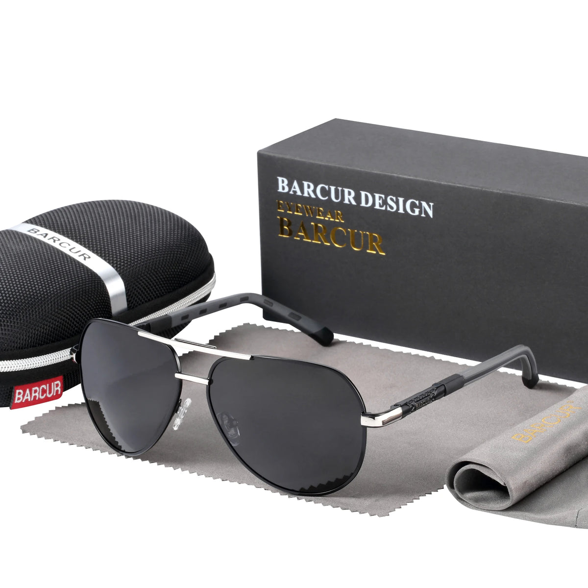 Ochelari de soare vintage din aluminiu BARCUR pentru bărbați, cu strat polarizat, ochelari de soare clasici pentru femei, accesorii de conducere pentru bărbați, ochelari