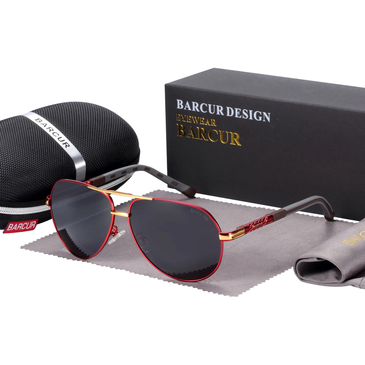 Ochelari de soare vintage din aluminiu BARCUR pentru bărbați, cu strat polarizat, ochelari de soare clasici pentru femei, accesorii de conducere pentru bărbați, ochelari