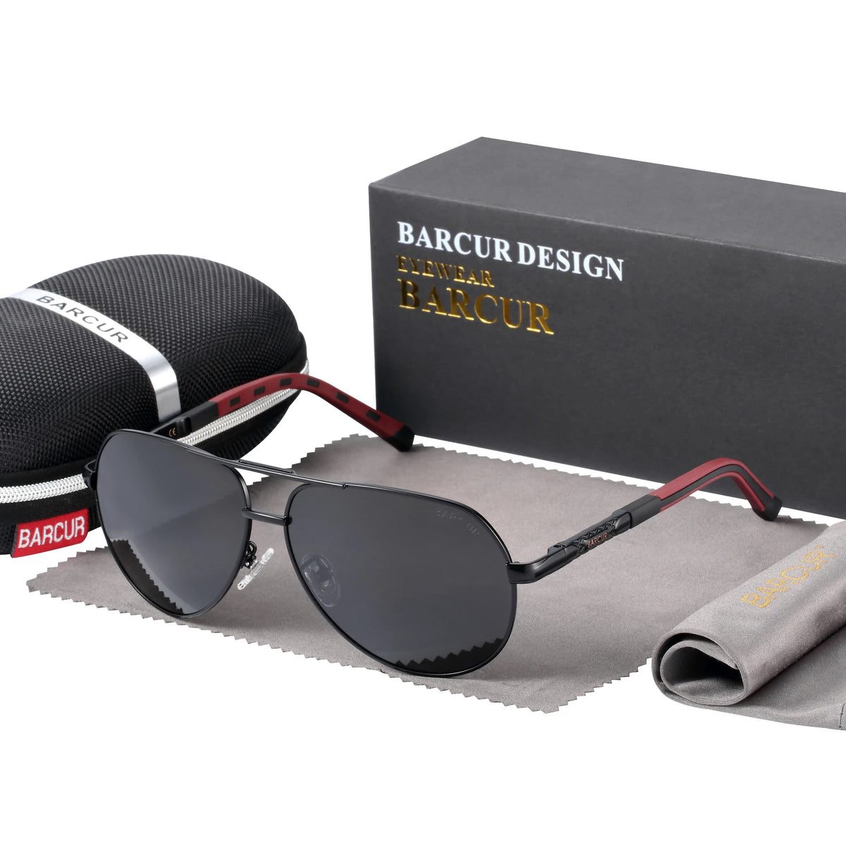 Ochelari de soare vintage din aluminiu BARCUR pentru bărbați, cu strat polarizat, ochelari de soare clasici pentru femei, accesorii de conducere pentru bărbați, ochelari