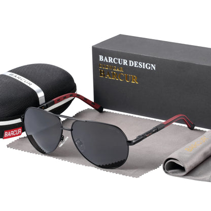 Ochelari de soare vintage din aluminiu BARCUR pentru bărbați, cu strat polarizat, ochelari de soare clasici pentru femei, accesorii de conducere pentru bărbați, ochelari