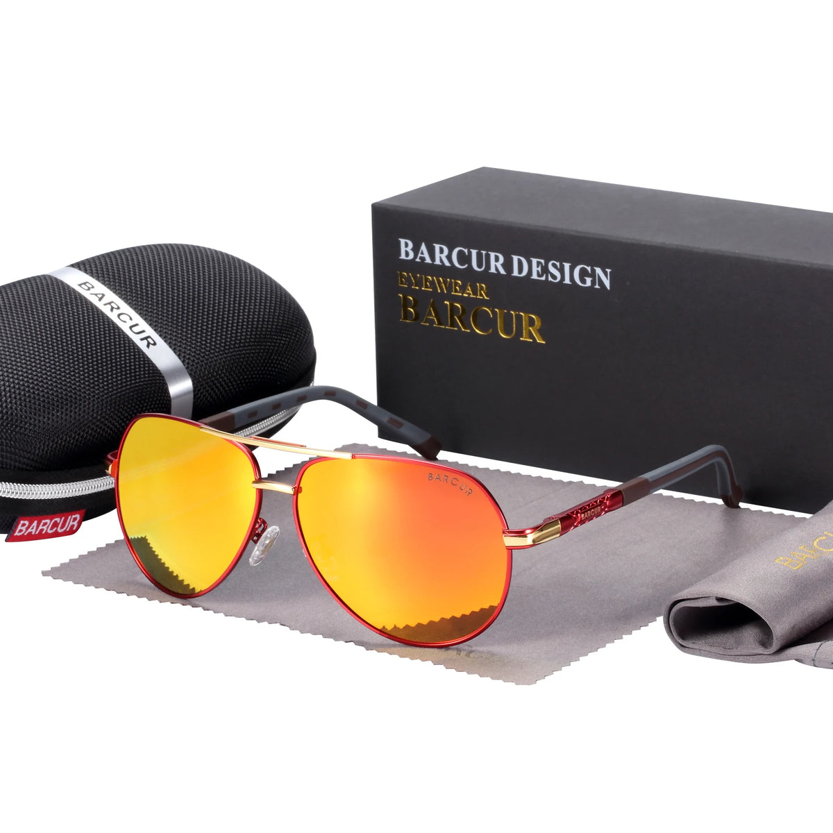 Ochelari de soare vintage din aluminiu BARCUR pentru bărbați, cu strat polarizat, ochelari de soare clasici pentru femei, accesorii de conducere pentru bărbați, ochelari