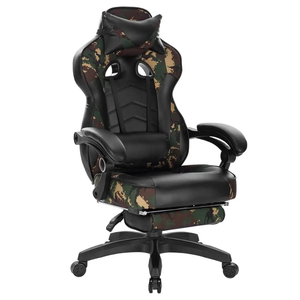 WOLTU Swivel  Gaming Racing Chair Desk Office Computer Chair Sports Seat with Headrest Lumbar Cushion Footrest Gamer Chair