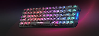Teclado Gaming Mecânico DarkBeacon Flux 68 HE com Switches Magnéticos Hot Swappable, USB-C com Fio, RGB, Layout 65%